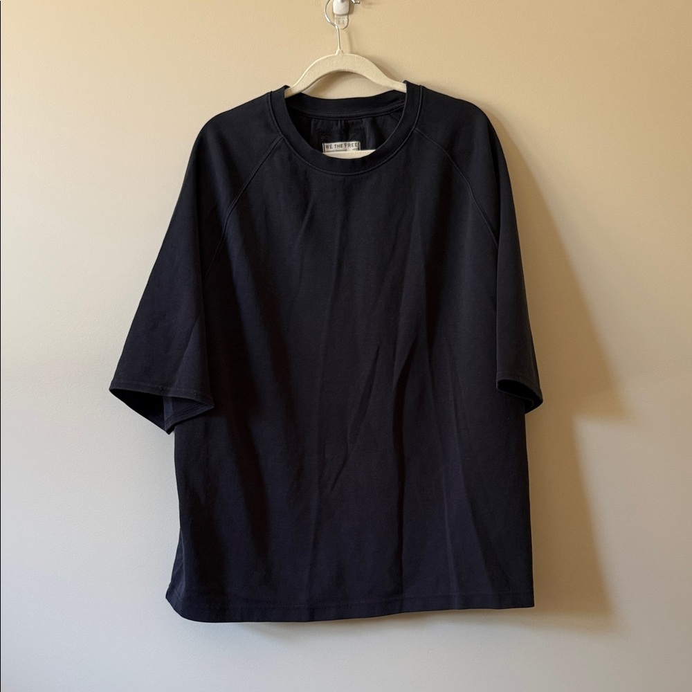 We The Free Black Short-Sleeve oversized Crewneck sweatshirt Tee